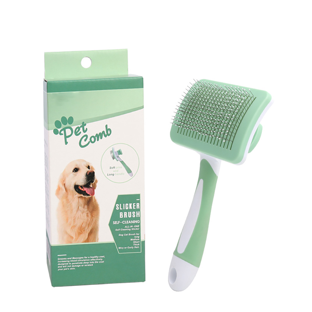 Brosse Auto-Nettoyante pour chats et chiens - Elimine les poils en 5 secondes