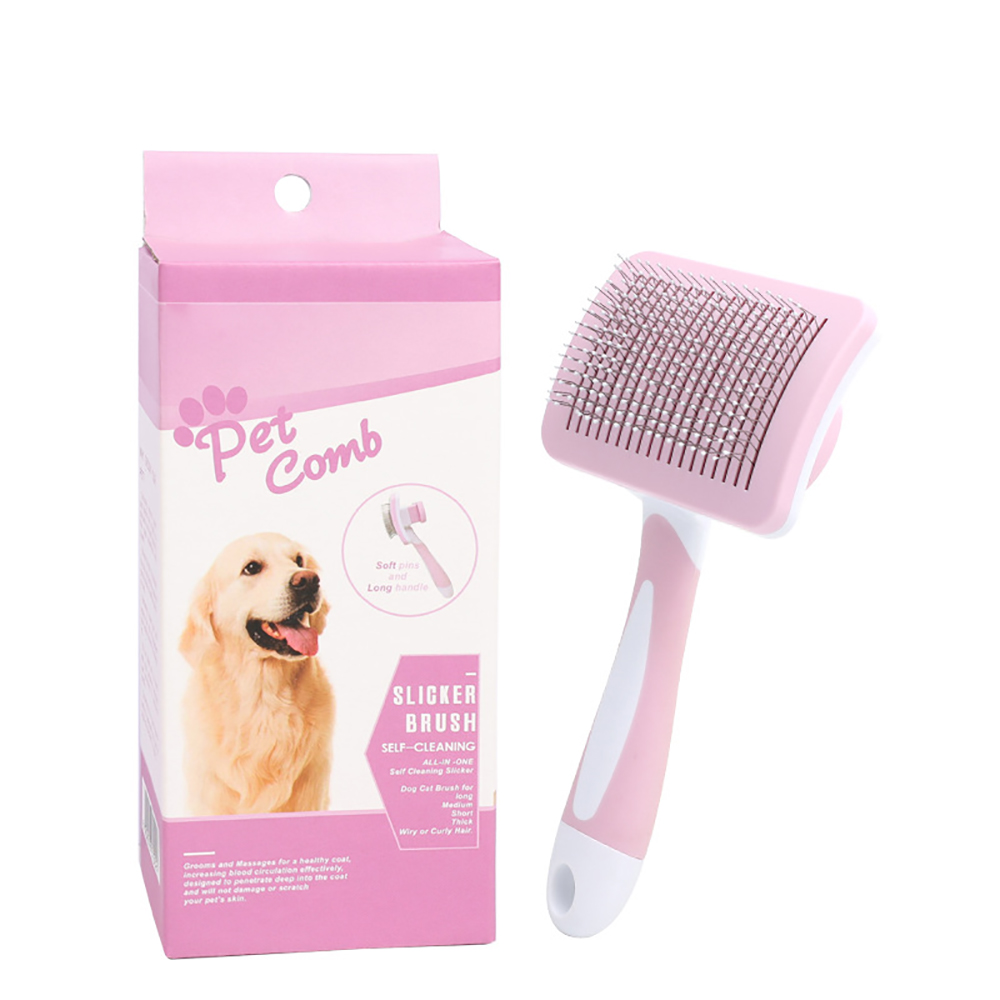 Brosse Auto-Nettoyante pour chats et chiens - Elimine les poils en 5 secondes